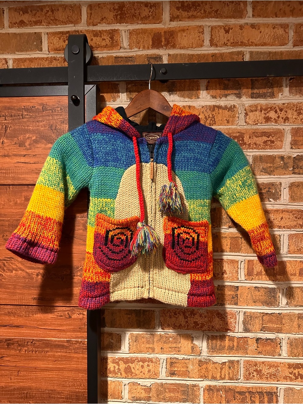 Kyber Kids Outerwear Wool Bear Sweater Jacket Hooded size SMALL(13)